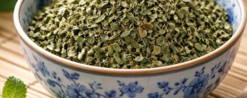 Feuilles de menthe verte coupées – qualité alimentaire, usage traditionnel pour la digestion