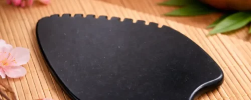 Gua Sha en Jade Noir – Raffermissant Visage et Corps