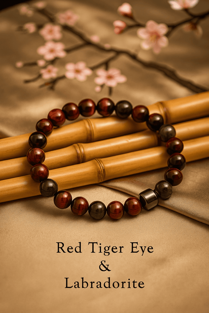 bracelet oeil du tigre rouge