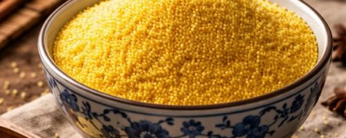 Millet jaune en grains, céréale traditionnelle de la Médecine Traditionnelle Chinoise pour la Rate