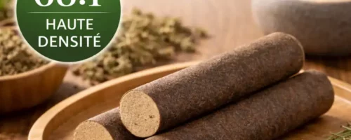 Bâtons de moxa 68:1 en armoise de Chine haute densité sur plateau en bois